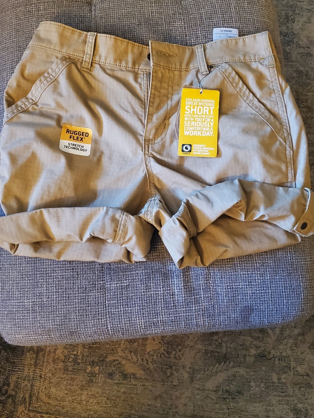 Work-Ready Rugged Flex Khaki Women’s Shorts Carhartt Sz 4